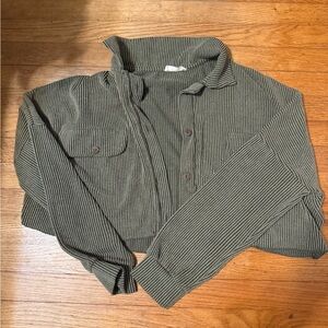 Altard state Olive Ribbed Button-Up women’s  Sweater Jacket